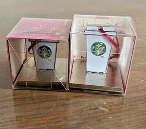Starbucks 2014 Holiday japan stamp  rare set of 2 rare white 2 - Picture 1 of 7
