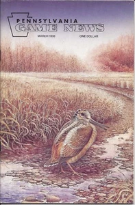 Pennsylvania Game News March 1990 cover by Dennis Burkhart American woodcock - Picture 1 of 3
