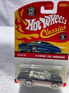 Hot Wheels Classic Series 4 67 Pontiac GTO Convertible # 13 of 15 Dark Blue - Picture 1 of 3