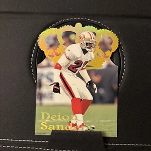 1996 Pacific #DC-16 Gold Crown Die Cut Deion Sanders Cowboys - Picture 1 of 2