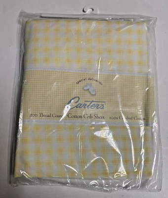 Sábana Cuna Carter’s Amarillo Blanco Guinga Casa Granja De Colección Algodón Nueva Foto 1 de 4