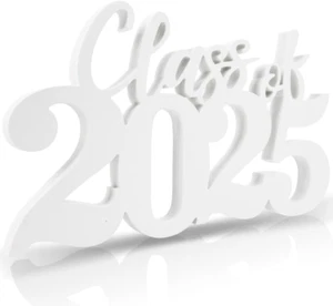 Graduations Decorations 2025,Class of 2025 Photo Props, Senior White Graduation - Picture 1 of 12
