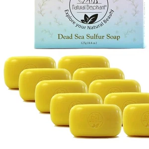 Therapeutic 10 Bar Dead Sea Sulfur Soap - Infused with Minerals for Skin Health - Picture 1 of 11