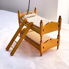 VINTAGE WOODEN DOLLS HOUSE BUNK BED WITH LADDER