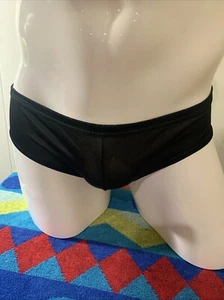 Men's Vintage Lee Wright Nylon Bikini Pouch Underwear Medium Black - Picture 1 of 5
