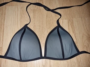 Gorgous Grey Black PRIMARK padded halterneck bikini top size 10 - Picture 1 of 1
