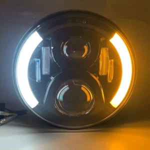 7" inch Motorcycle LED Headlight Turn Signals for Harley Touring Sportster - Picture 1 of 12