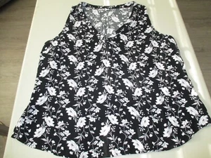 Womens black white floral sleeveless blouse Old Navy XXL 2XL - Picture 1 of 2