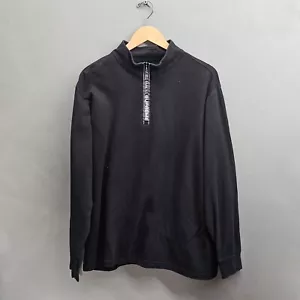 Supreme Sweatshirt Mens Large L Navy Blue 1/4 Zip Casual Logo High Neck - Picture 1 of 10