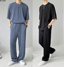 2PC Men Sweatsuit Sets Shorts Sports Suit Short Sleeve Shirt Tracksuit Top pants