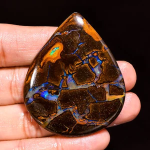 Natürlich Boulder Opal Birne Cabochon Lose Edelstein 121.95 Cts. (42 x 51 X 06 - Picture 1 of 7
