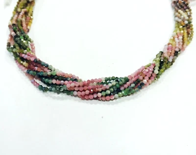 Natural Multi Tourmaline Gemstone Beads | Gemstone Tourmaline Smooth Round - Image 1 of 4