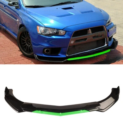 Parachoques delantero divisor alerón labial negro verde para Mitsubishi LANCER Mirage Foto 1 de 4