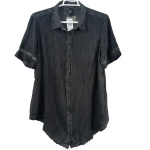 Torrid Gray Gauze Button Front Short Sleeve Cover Up Sleep Dress Plus - Picture 1 of 7