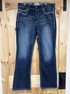 Ariat Real Men’s Jeans Fashion Boot Cut Jeans 34 X 32 Embroidered Pockets - Picture 1 of 7