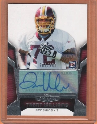 TRENT WILLIAMS 2010 Topps Unrivaled #149 Rookie Auto Card/780 ~ REDSKINS - Image 1 of 2