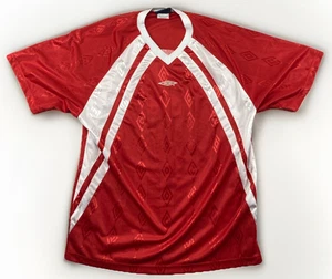 Vintage Umbro Shirt Mens Medium Red #8 Made in Canada Soccer Football Jersey 90s - Picture 1 of 12