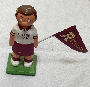 VINTAGE HAND CRAFTED “REDSKINS” SUPER FAN WOODEN FIGURE - Picture 1 of 22