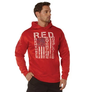 Rothco Concealed Carry R.E.D. (Remember Everyone Deployed) Hoodie - Red -Size 3X - Picture 1 of 1