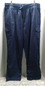 NWOT Woman Within Pants Size 18W Blue Roll Tab Pockets Drawstring - Picture 1 of 11