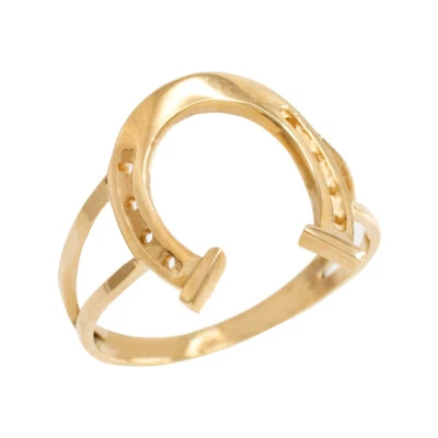 Gold Classic Good Luck Horseshoe Ring (Available in Yellow/Rose/White Gold) - Image 1 of 4