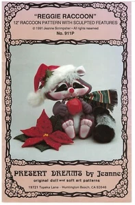 1991 Present Dreams No. 911P Reggie Raccoon sewing pattern uncut - Picture 1 of 3