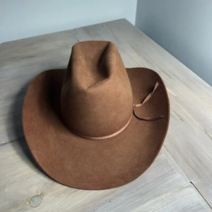 Cappelli Castoro Vintage Marca 10X Qualità Custom Made Marrone Cappello Cowboy 7 Custom Made - Foto 1 di 9
