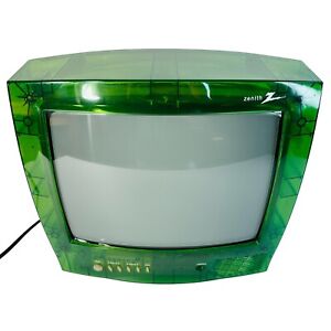 Zenith Clear Jungle Green Gaming Prison Translucent CRT H13E05LG 13" Color TV