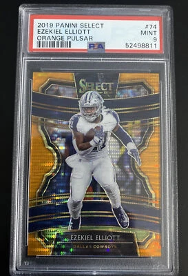 2019 Panini Select Ezekiel Elliott Orange Pulsar #74 /11 - PSA 9 MINT POP1 - Image 1 of 2