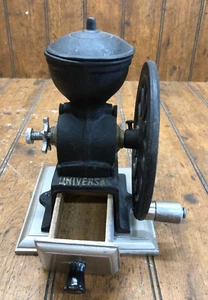 Vintage Cast Iron Universal Hand-Crank Coffee Grinder w/Wood Base & Drawer - Picture 1 of 7