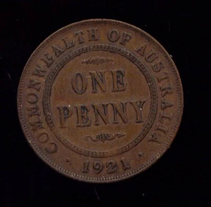 WORLD COINS AUSTRALIA 1921 PENNY VF (2G539) - Picture 1 of 2