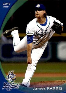 2017 Hartford Yard Goats Grandstand #12 James Farris Columbus Ohio Baseball Card