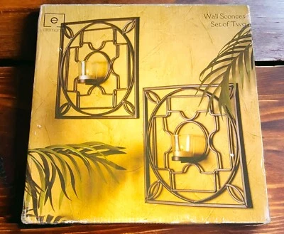 SET OF 4 NEW MARAKESH BY San Miguel Set of 2 11 3/4 " SQUARE Wall Sconces  - Image 1 of 3