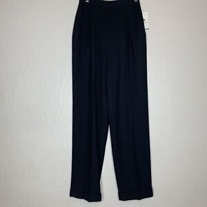 Vintage 80s Jones New York Black Wool Pants Slacks Trousers Womens Size 4