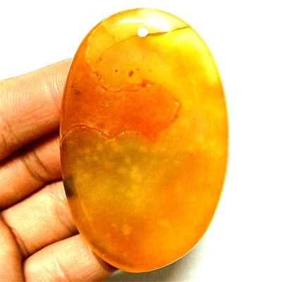 Collar de cuentas colgantes ovalados de ágata de cristal naranja natural hágalo usted mismo para hacer joyas Foto 1 de 2