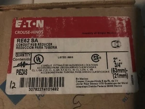 Box of 12 Crouse Hinds RE62-SA Reducer Bushing 2" X 3/4" Aluminum Conduit 879K2 - Picture 1 of 2