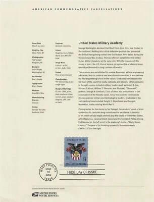 Souvenir Page US Military Academy US 3560 SP1433 - Image 1 of 2