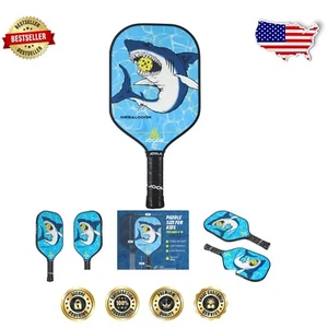 Paleta Pickleball Juvenil Estilo Megalodon con Polycore - Perfecta para Juego Activo - Imagen 1 de 12