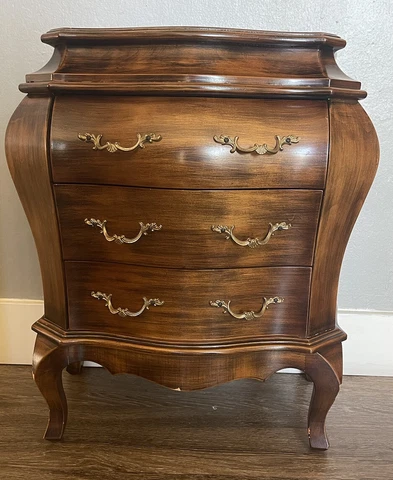 Vintage Diminutive Bombe Chest Commode Night Stand End Table Made in Italy Cover
