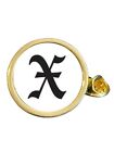 Initial Letter  ?X? Gold Plated Domed Lapel Pin Badge in Bag