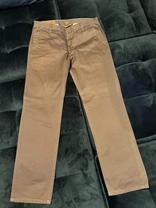 Men's Front Flat Dockers 33 X 32 Relaxed Straight Leg Casual Pants Color Brown - Picture 1 of 7