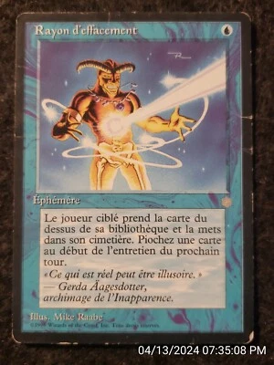 Magic the Gathering MTG Ray of Erasure french (93) Ice Age HP  (DS3D1F3) - Image 1 of 4