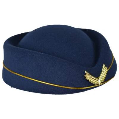 Azafata de Aerolínea Azafata de Vuelo Sombrero De Colección Azul Marino Foto 1 de 4