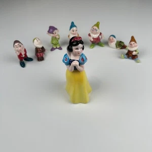 VTG SNOW WHITE & SEVEN DWARFS Porcelain FIGURINES Walt Disney Japan Display SET - Bild 1 von 6