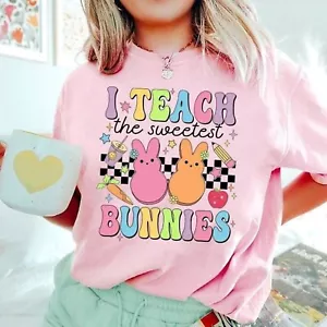 I Teach The Sweetest Bunnies Shirt, Teacher Easter Day T-shirt, Gift for Wife - Picture 1 of 3