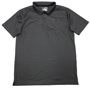 Under Armour Polo Shirt Boys Youth L YL Short Sleeve Heat Gear Gray Loose - Imagen 1 de 6