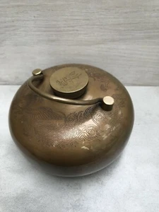 Antigua olla de calentamiento de manos y pies de dragón y fénix de bronce, sopa mujer, regalo - Imagen 1 de 7