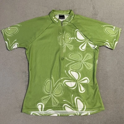 Louis Garneau Womens Short Sleeve Skin-X Cycling Jersey Shirt M Green Zip Canada - Image 1 of 4