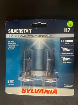 Sylvania H7 SilverStar High Performance Halogen Headlight Pair Set 2 Bulbs 5518 - Image 1 of 2