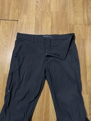 Eddie Bauer Travex Pants Mens 33x32 Black Outdoor Hiking Lightweight Nylon Zip - Image 1 of 4